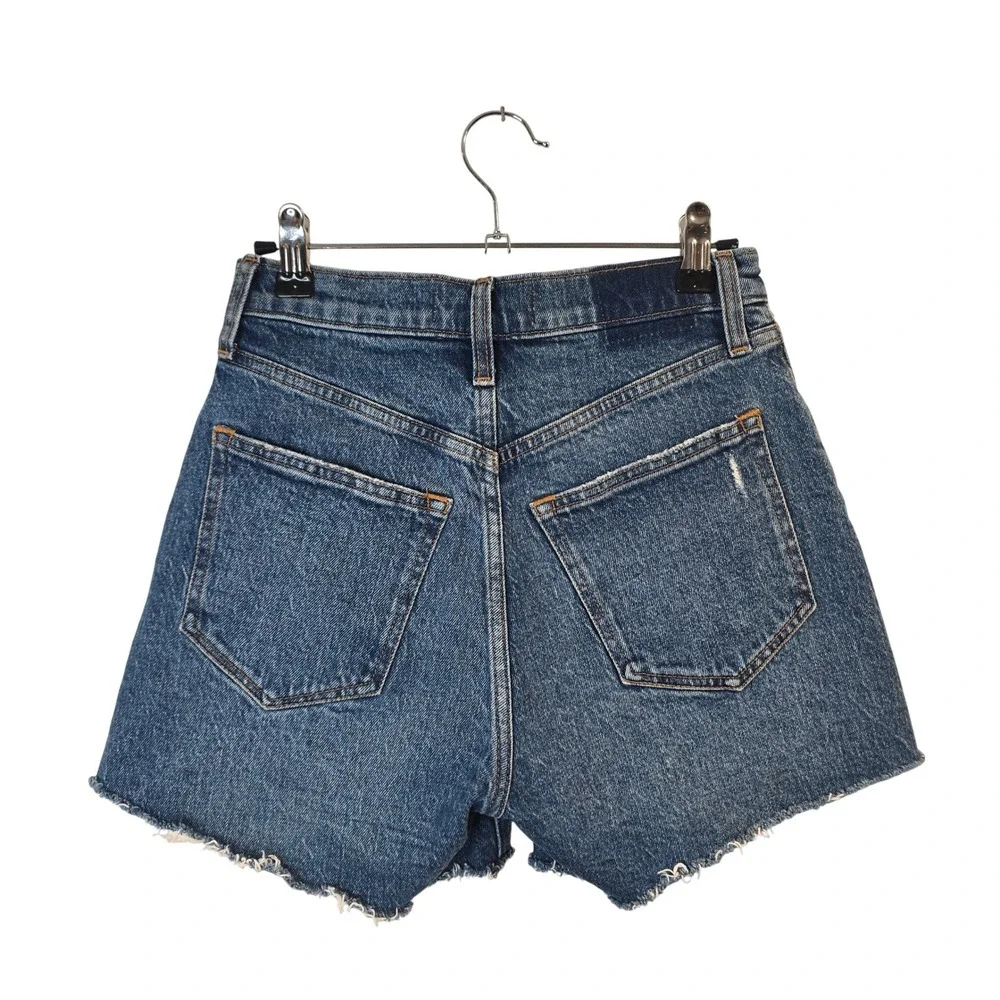 Abercrombie & Fitch Mom Short Women 24 Blue High Rise Curve Love 4 Inch Inseam